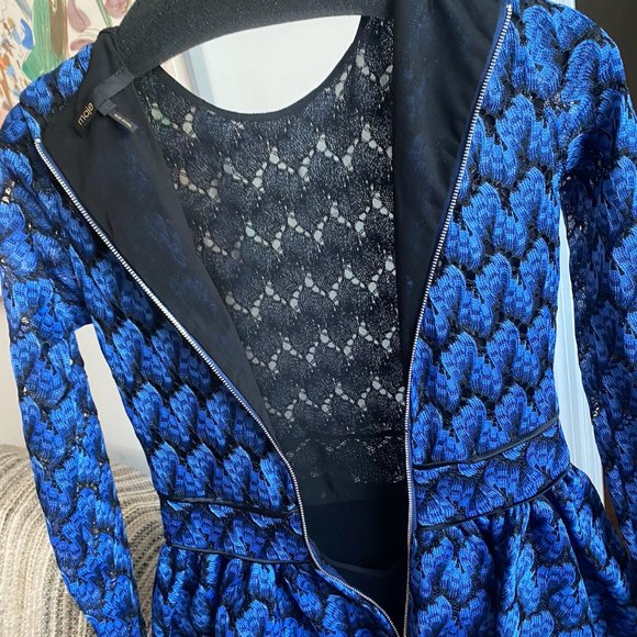 Dark blue long sleeve cocktail dress, size 1, Maje - Picture 4 of 15